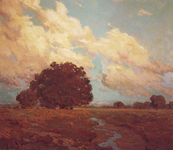 Granville Redmond Trees by a Meadow Stream